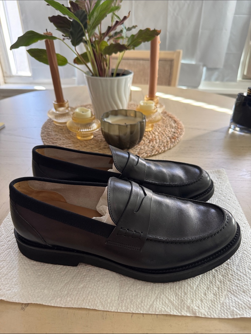 Classic Black Penny Loafers for Men